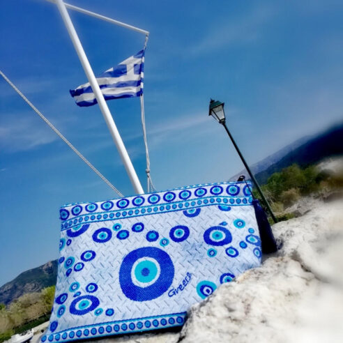 Χειροποίητη τσάντα φάκελος Greece Mairyland.gr