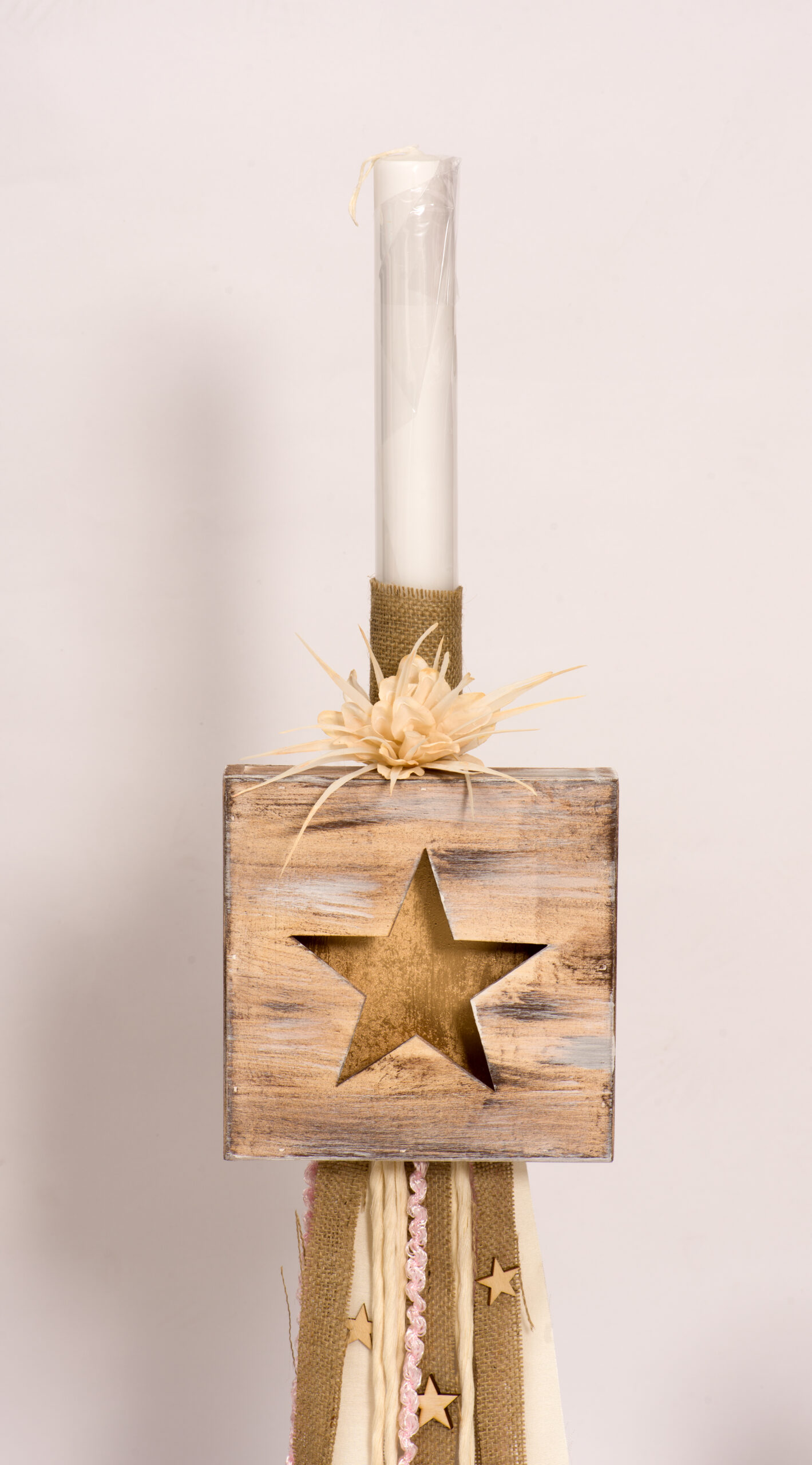 Λαμπάδα βάπτισης bohemia style