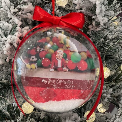 My first christmas χριστουγεννιάτικη μπάλα με φωτογραφία
