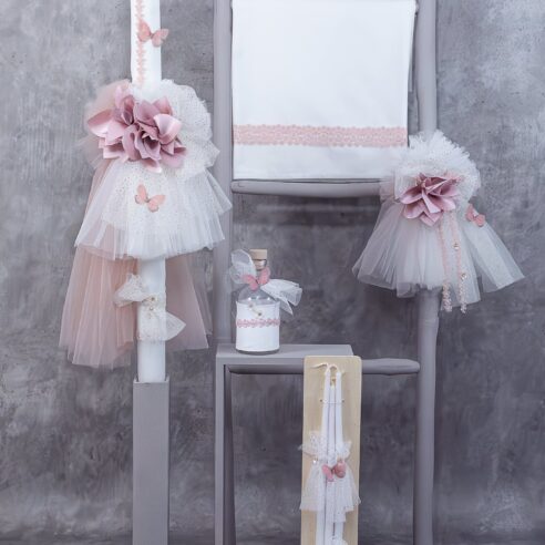 Χειροποίητο Σετ βάπτισης για Κορίτσι Πεταλούδες