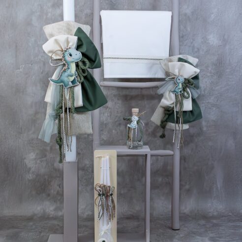 Χειροποίητο Σετ βάπτισης για Αγόρι Δεινοσαυράκι