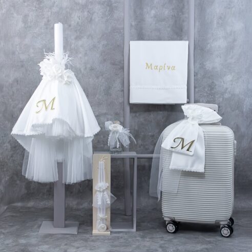 Χειροποίητο Σετ βάπτισης για Κορίτσι White