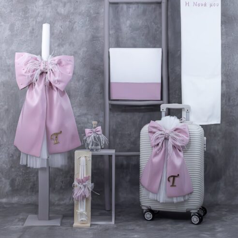 Χειροποίητο Σετ βάπτισης για Κορίτσι Φιόγκος