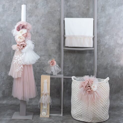 Χειροποίητο Σετ βάπτισης για Κορίτσι Λούλουδια