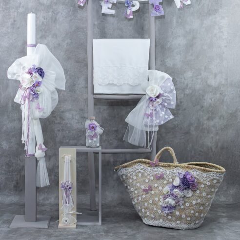 Χειροποίητο Σετ βάπτισης για Κορίτσι Purple