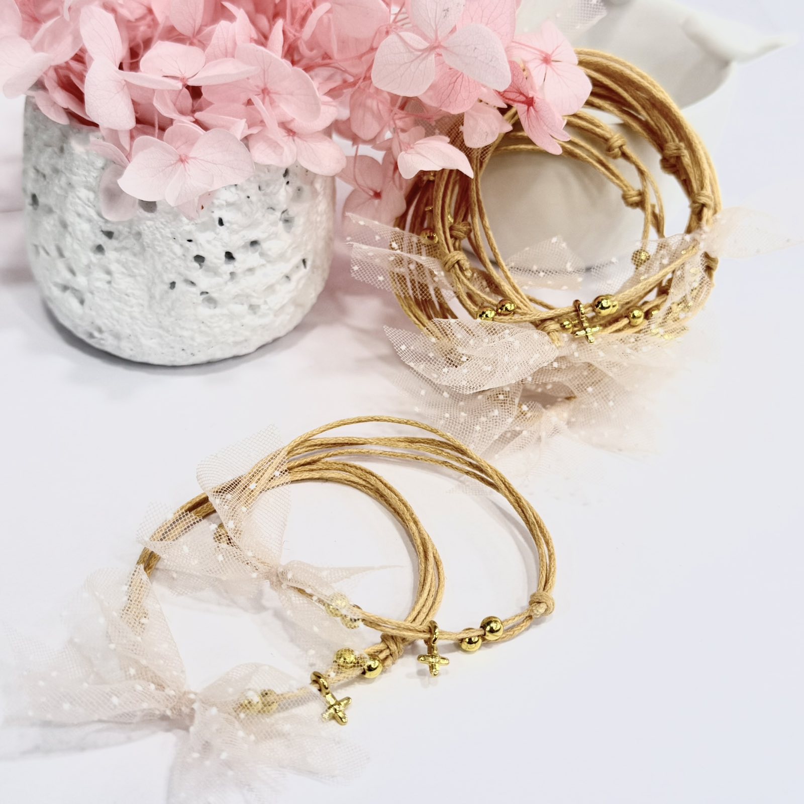 GP.07 Βραχιόλι με τουλάκι και σταυρό 24Κ.