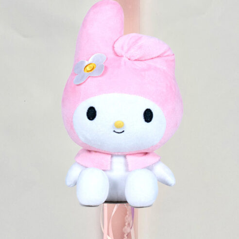 Αρωματική Λαμπάδα Hello Kitty με λούτρινο Hello Kitty