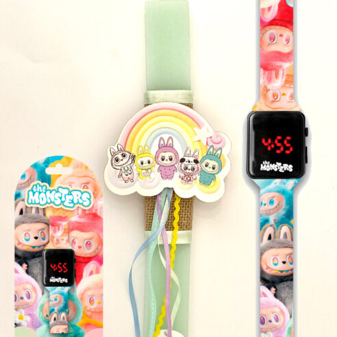 Αρωματική Λαμπάδα Labubu με ρολόι χειρός Labubu